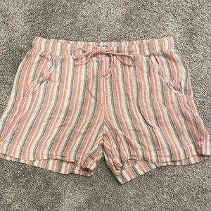 Used, like new. Worn twice. drawstring shorts with 2 front & 2 back pockets
